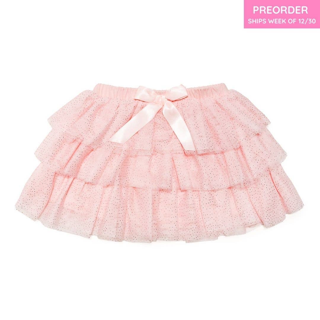 Sweet Wink Ballet Bow Tiered Tutu - Kids Dress Up Skirt - Coquette