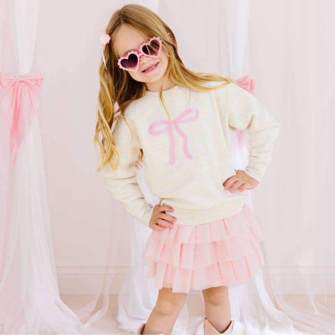Sweet Wink Ballet Bow Tiered Tutu - Kids Dress Up Skirt - Coquette