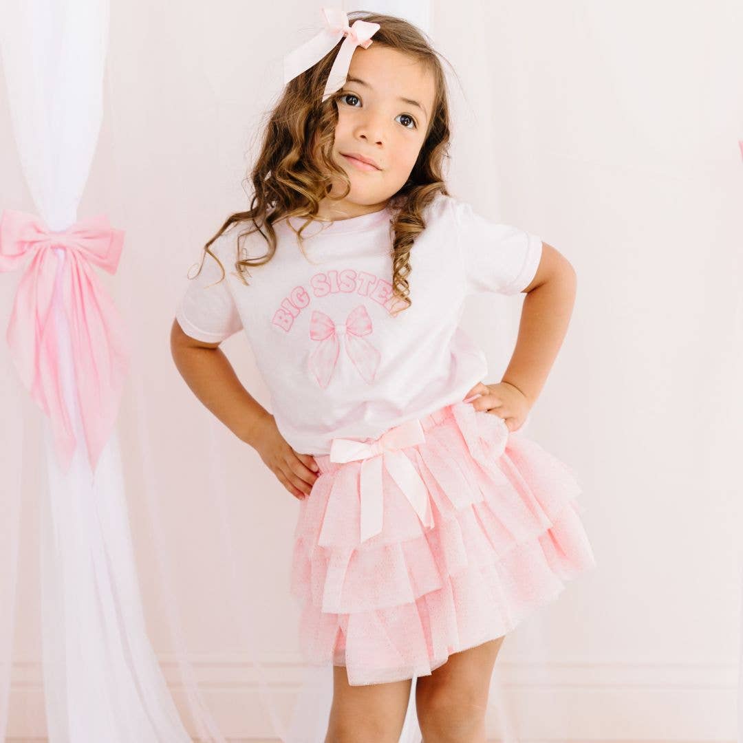 Sweet Wink Ballet Bow Tiered Tutu - Kids Dress Up Skirt - Coquette