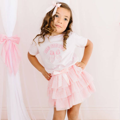 Sweet Wink Ballet Bow Tiered Tutu - Kids Dress Up Skirt - Coquette