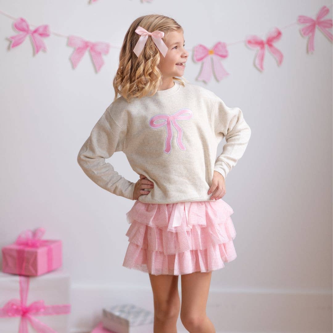 Sweet Wink Ballet Bow Tiered Tutu - Kids Dress Up Skirt - Coquette
