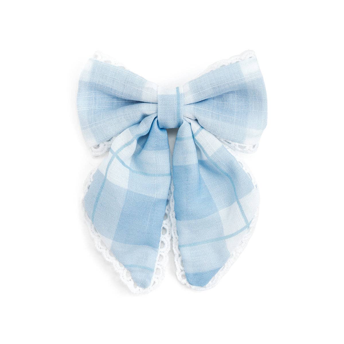 Sweet Wink Blue Plaid Bow Clip - Hair Bows - Back To School CL-295