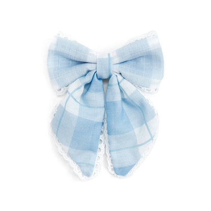 Sweet Wink Blue Plaid Bow Clip - Hair Bows - Back To School CL-295