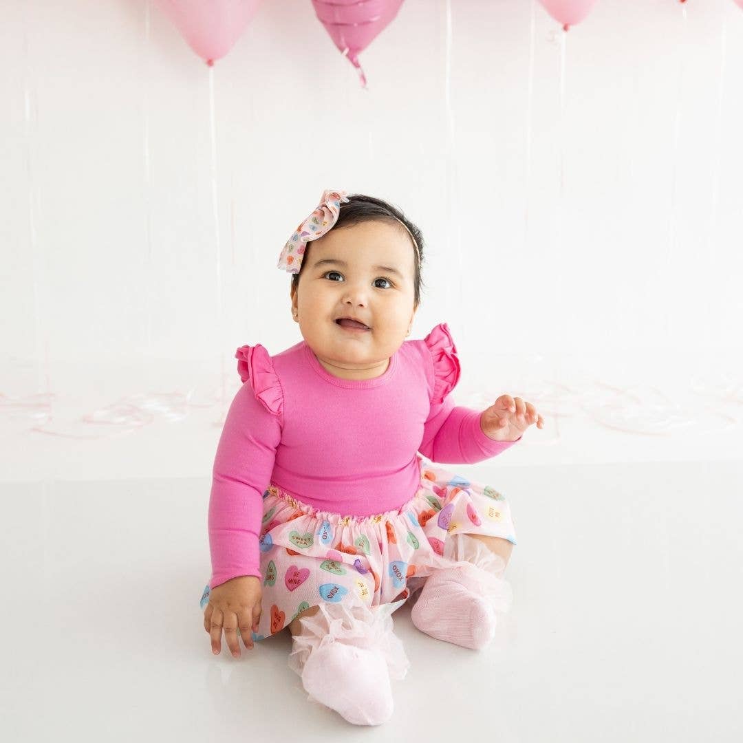 Sweet Wink Candy Hearts Valentine's Day Long Sleeve Tutu Bodysuit Baby