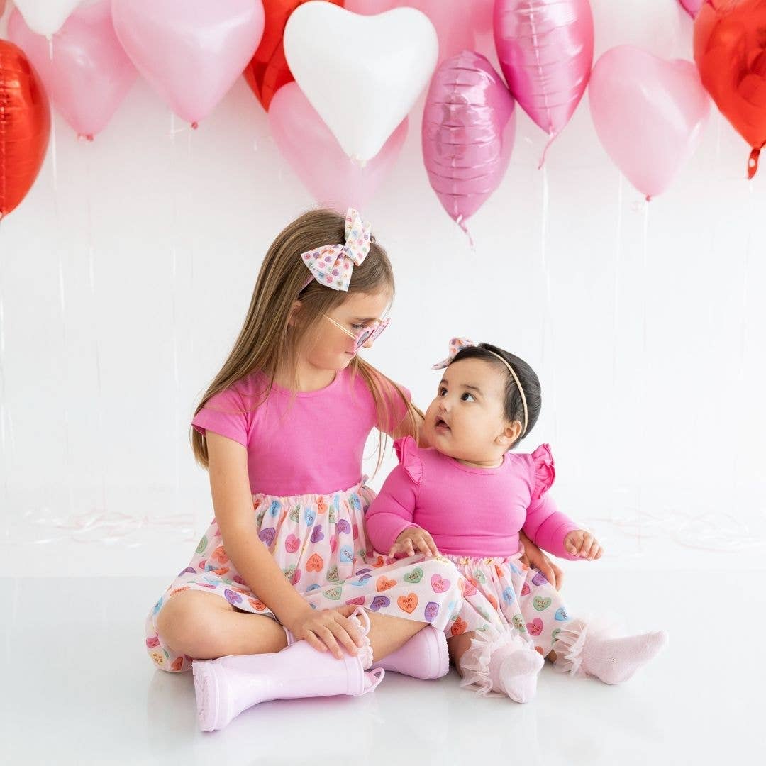 Sweet Wink Candy Hearts Valentine's Day Long Sleeve Tutu Bodysuit Baby