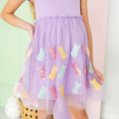 Sweet Wink Easter Peeps Flutter Sleeve Tutu Dress - Girls Clothes