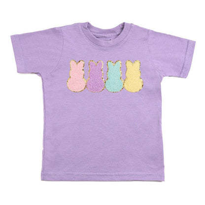 Sweet Wink Easter Peeps Patch Short Sleeve T-Shirt - Lavender