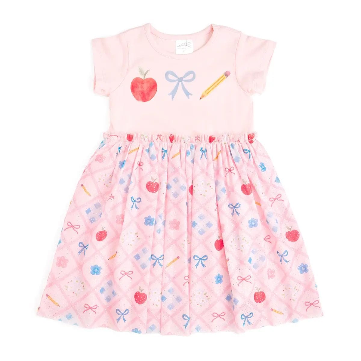 SWEET WINK Sweet Wink Girls Girls-dresses Back To School Trellis Short Sleeve Tutu Dress Kids Clothing