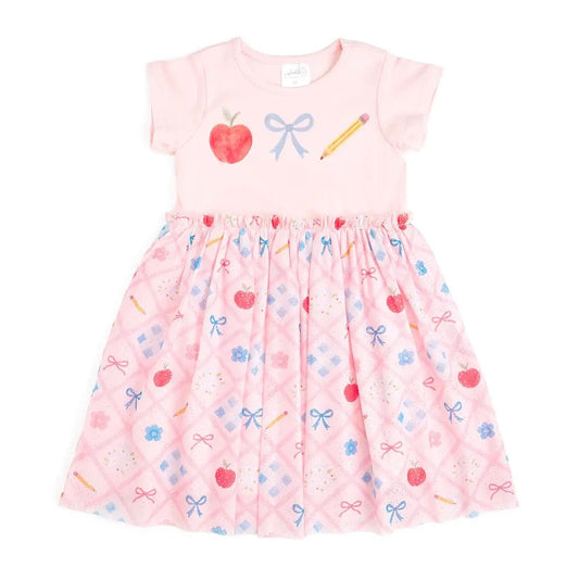 SWEET WINK Sweet Wink Girls Girls-dresses Back To School Trellis Short Sleeve Tutu Dress Kids Clothing