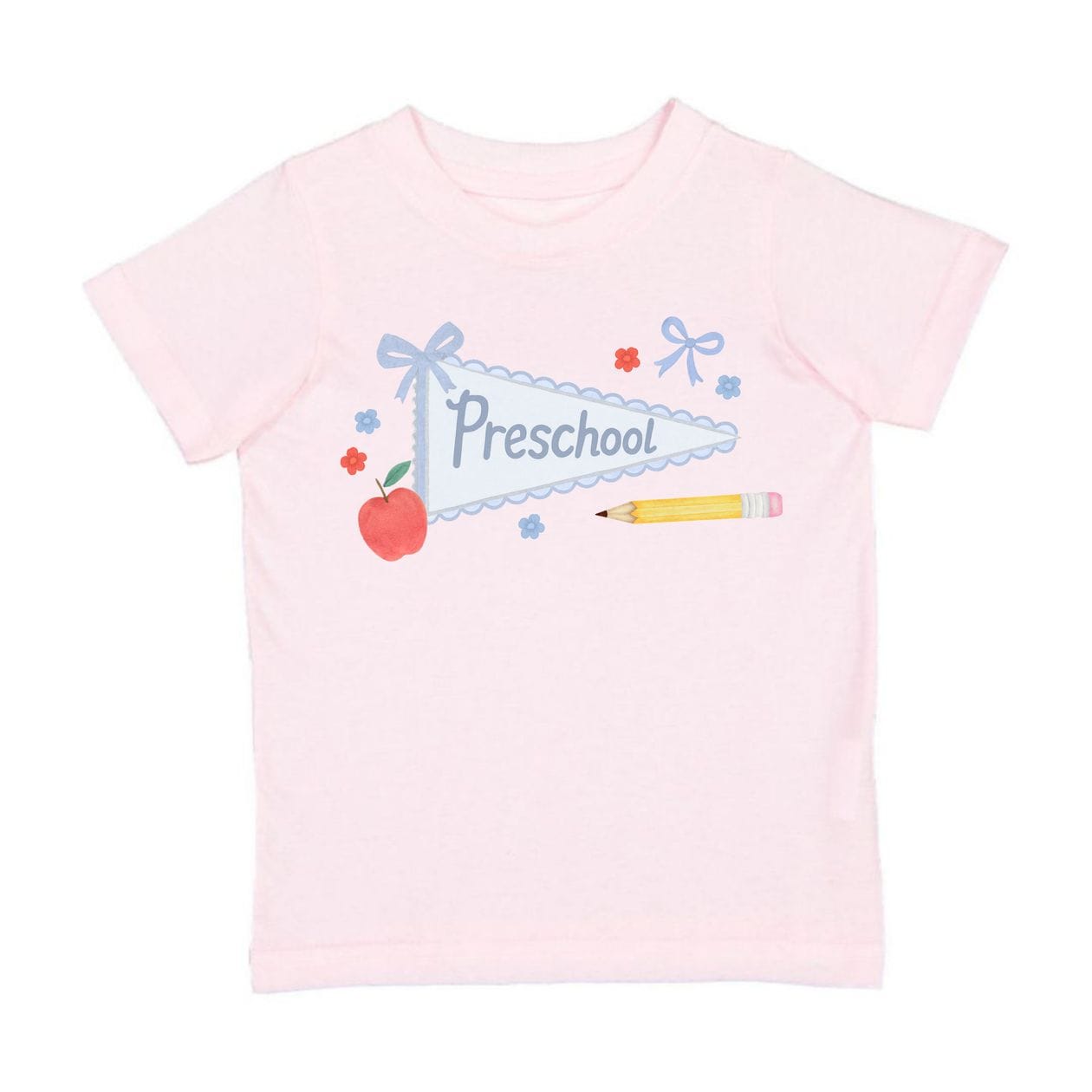 SWEET WINK Sweet Wink Girls Girls-tops Preschool Bow Pennant Short Sleeve T-shirt - Back To School