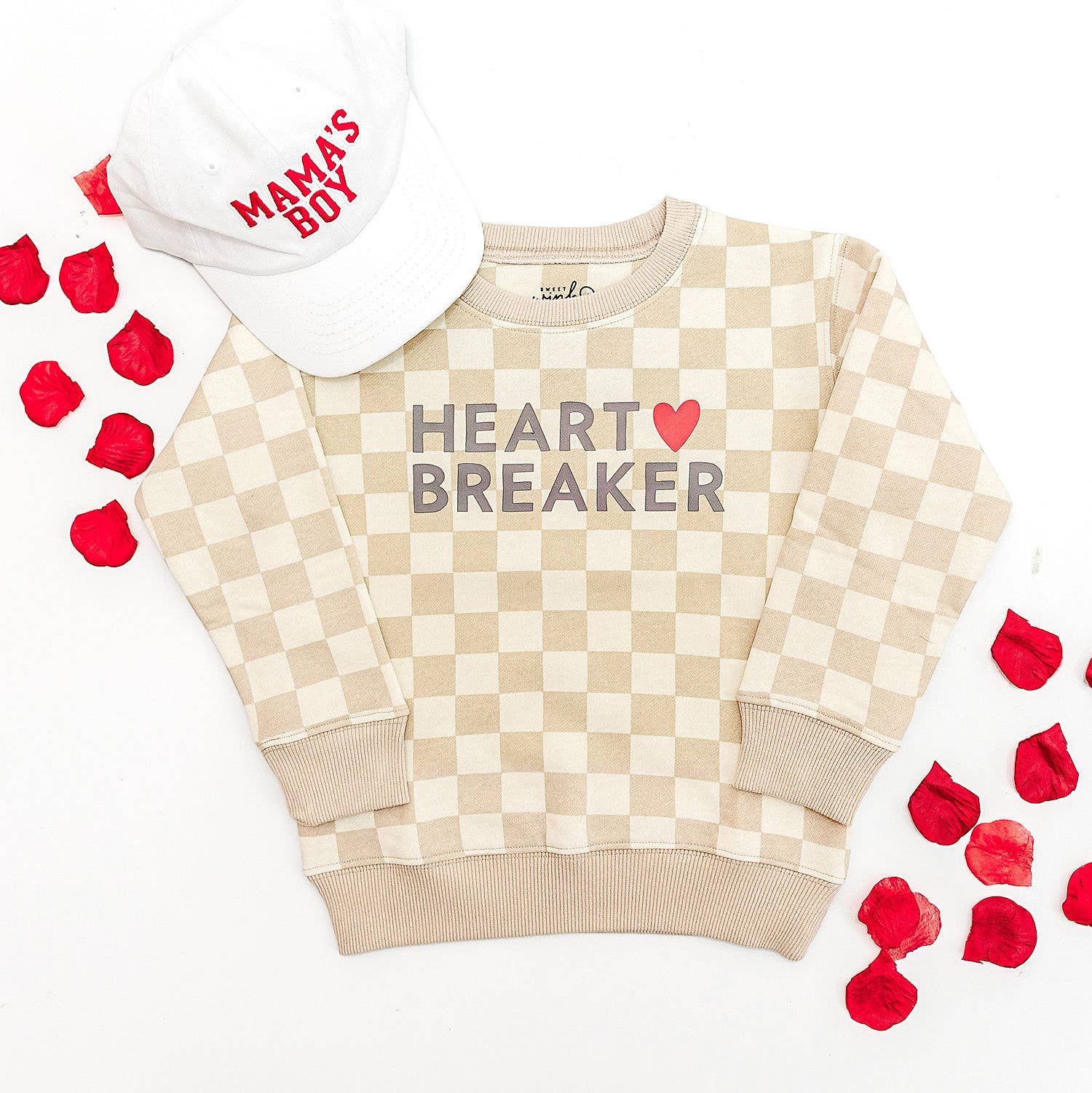 Sweet Wink Heartbreaker Checkered Valentine's Day Sweatshirt - Boys