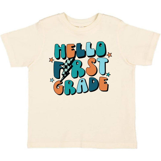 Sweet Wink Hello First Grade Short Sleeve T-Shirt - Back to School Kids