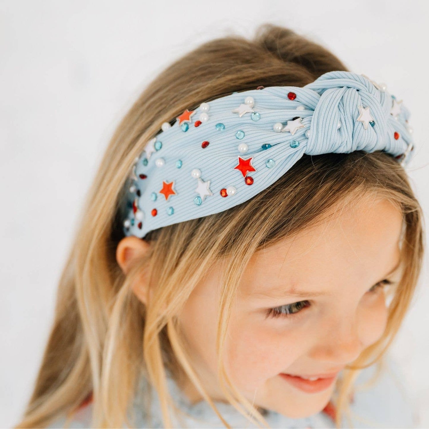 Sweet Wink Large USA Stars Gemstone Headband - Fourth of July - Mommy & Me HB-164-L
