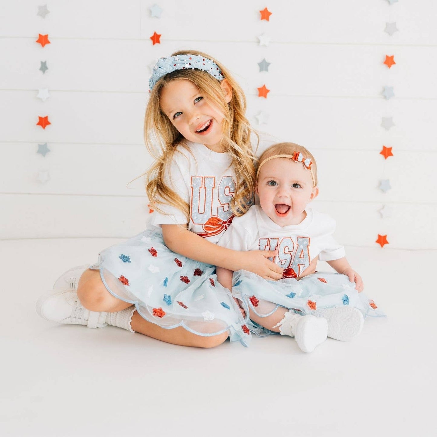 Sweet Wink Large USA Stars Gemstone Headband - Fourth of July - Mommy & Me HB-164-L