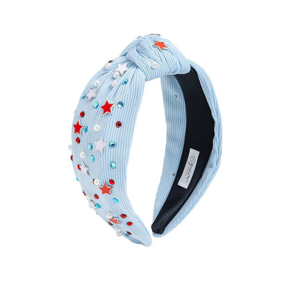 Sweet Wink Large USA Stars Gemstone Headband - Fourth of July - Mommy & Me HB-164-L