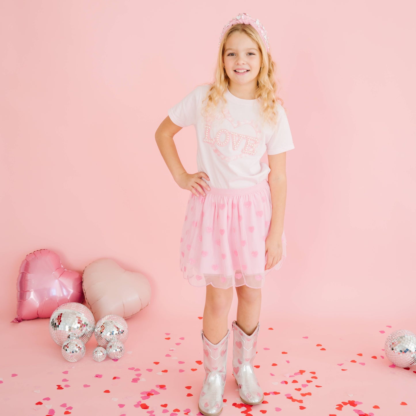 Sweet Wink Mini Sequin Hearts Valentine's Day Tutu - Kids Clothing