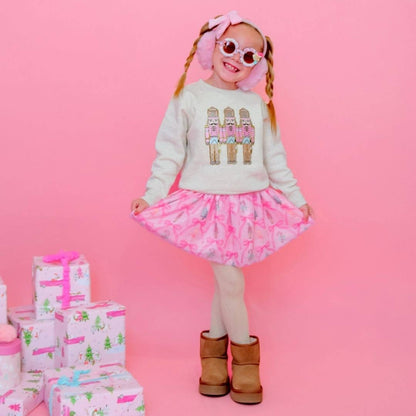 Sweet Wink Pastel Nutcracker Patch Christmas Sweatshirt - Kids Clothing