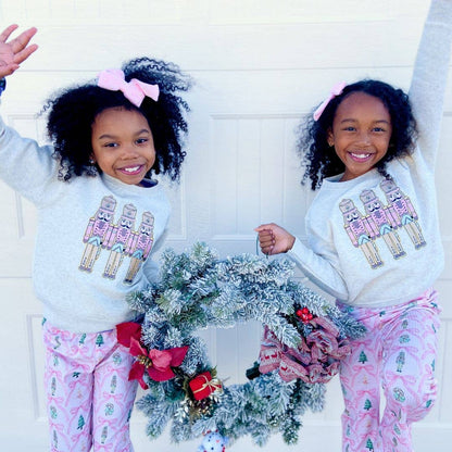 Sweet Wink Pastel Nutcracker Patch Christmas Sweatshirt - Kids Clothing