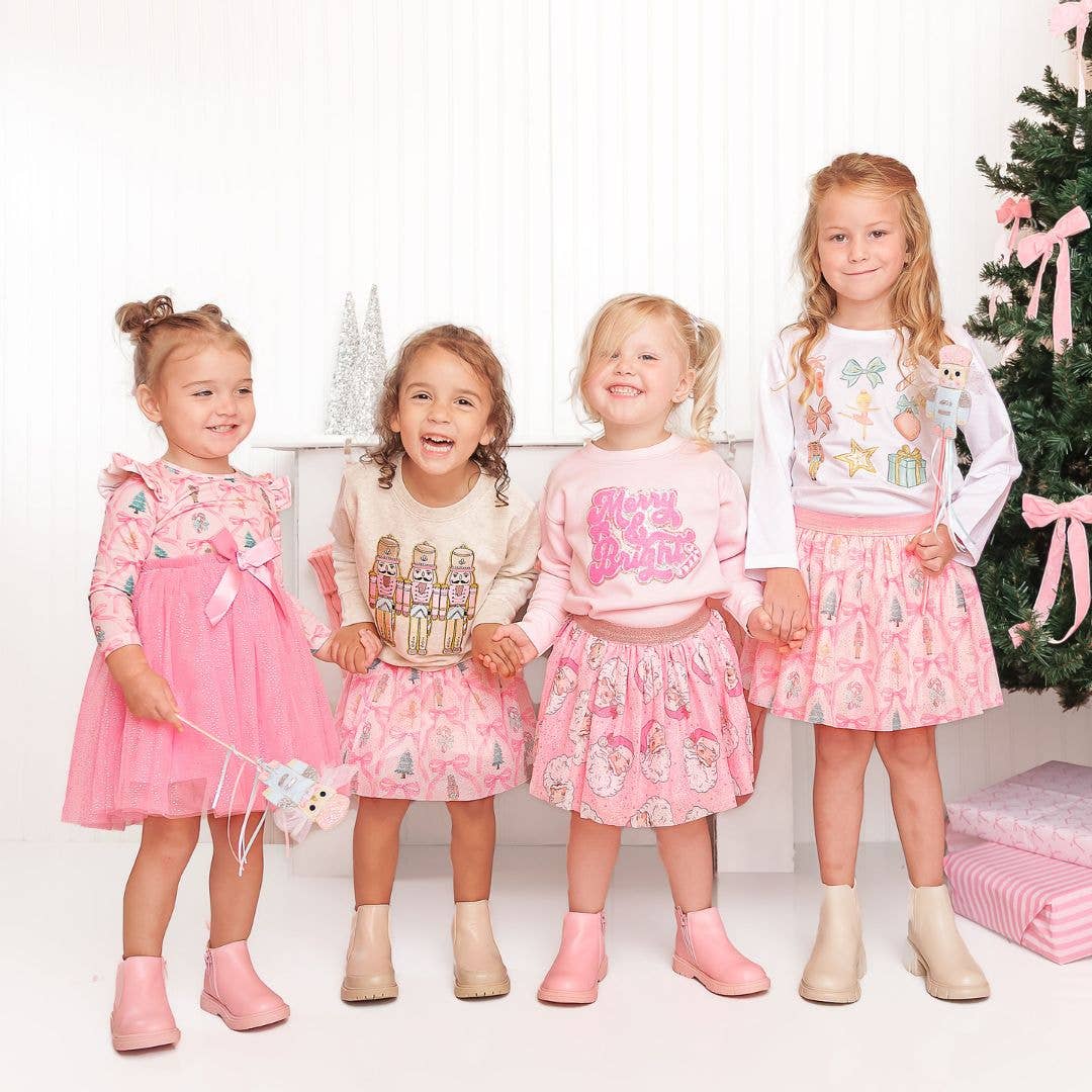 Sweet Wink Pastel Nutcracker Patch Christmas Sweatshirt - Kids Clothing