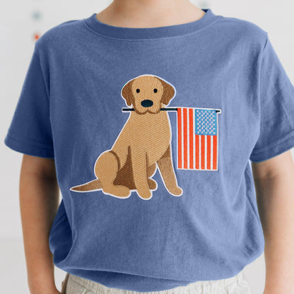 Sweet Wink Patriotic Pup Patch Short Sleeve T-Shirt - Fourth of July