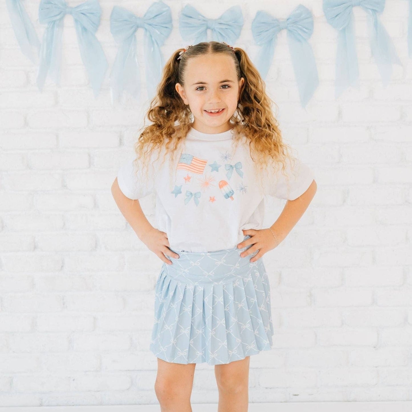 Sweet Wink Patriotic Watercolor Short Sleeve T-Shirt - Fourth of July