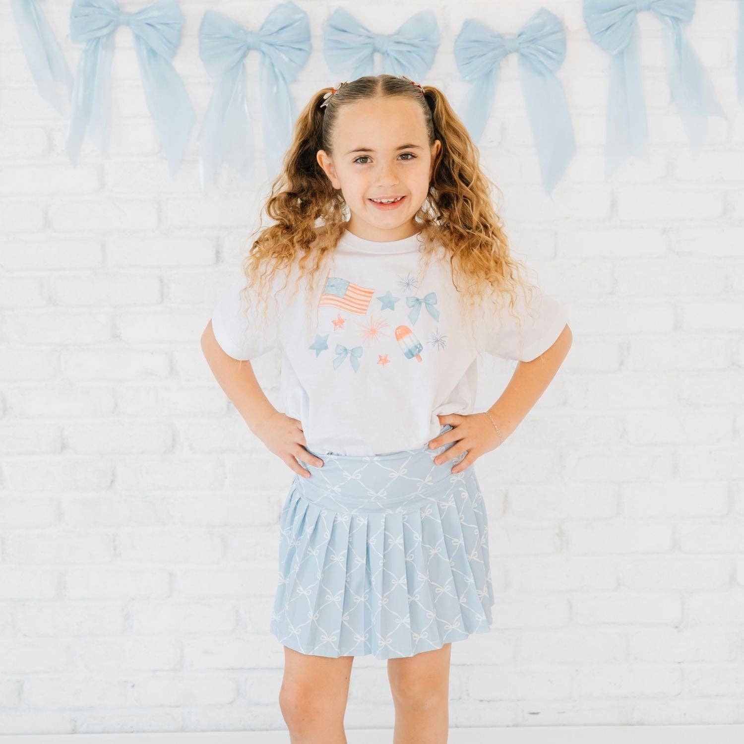 Sweet Wink Patriotic Watercolor Short Sleeve T-Shirt - Fourth of July
