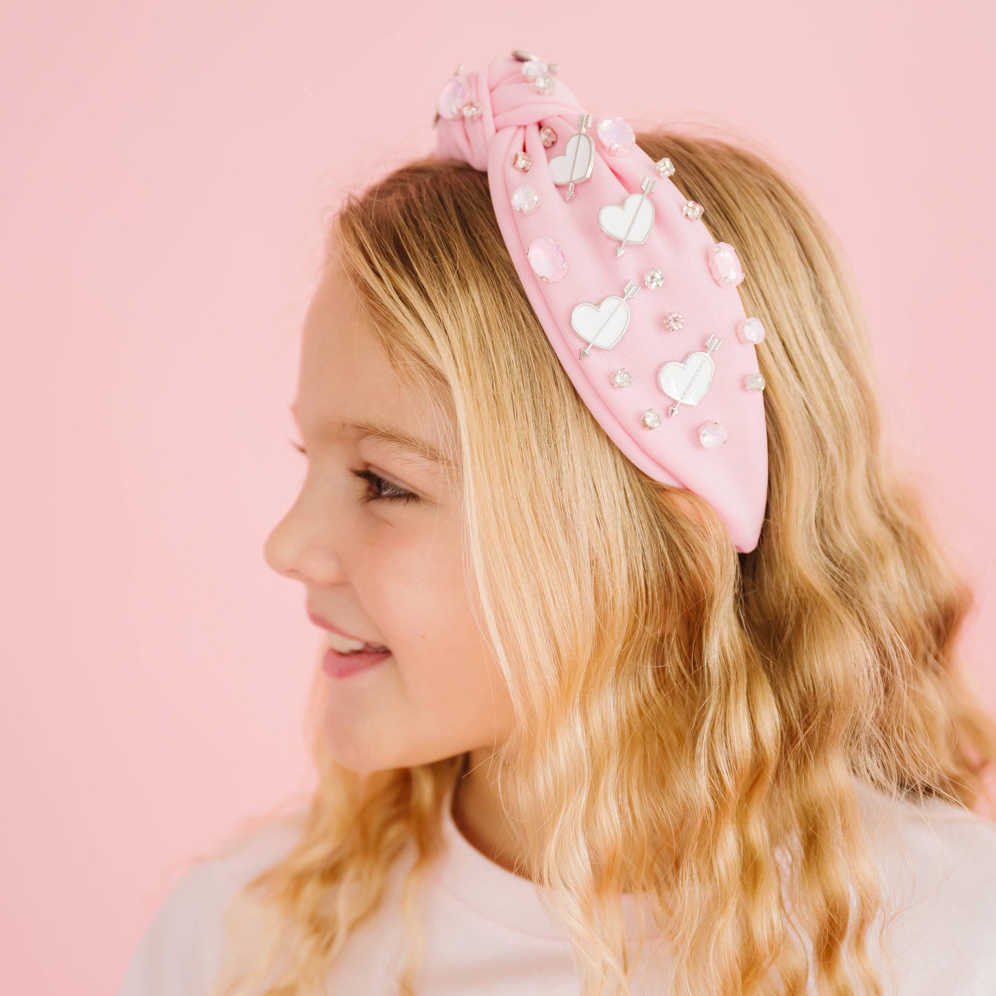 Sweet Wink Pink Valentine's Day Gemstone Headband - Small - Hair HB-162