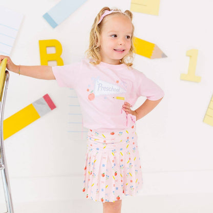 Sweet Wink Preschool Bow Pennant Short Sleeve T-Shirt - Back To School
