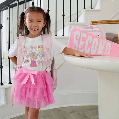 Sweet Wink Raspberry Bow Tiered Tutu - Kids Clothing - Dress Up Skirt