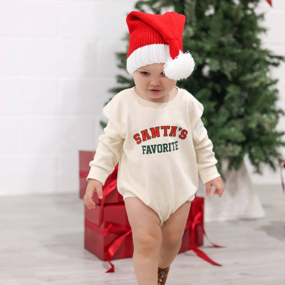 Sweet Wink Santa's Favorite Christmas Long Sleeve Romper - Baby