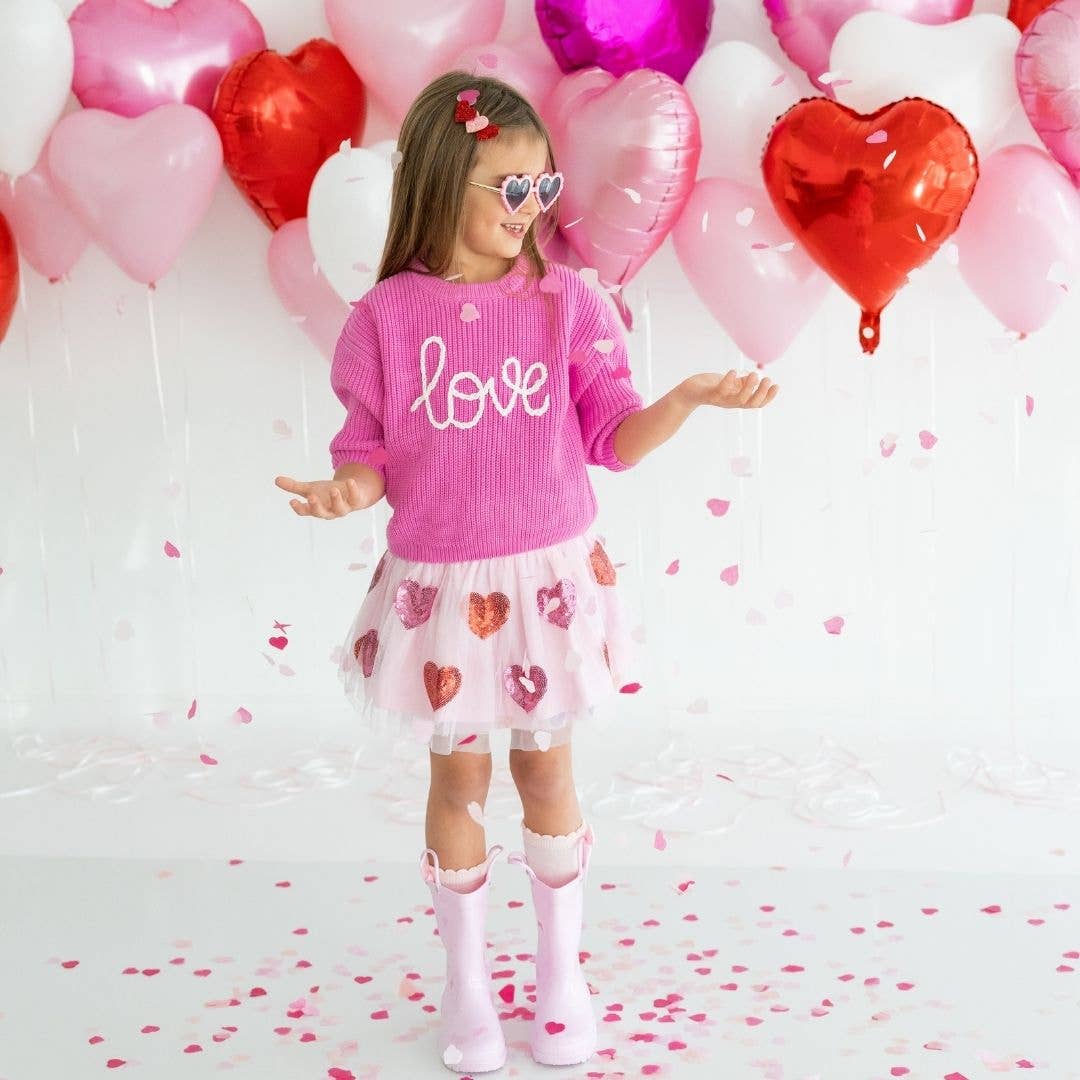 Sweet Wink Sequin Heart Valentine's Day Tutu - Girls Clothes