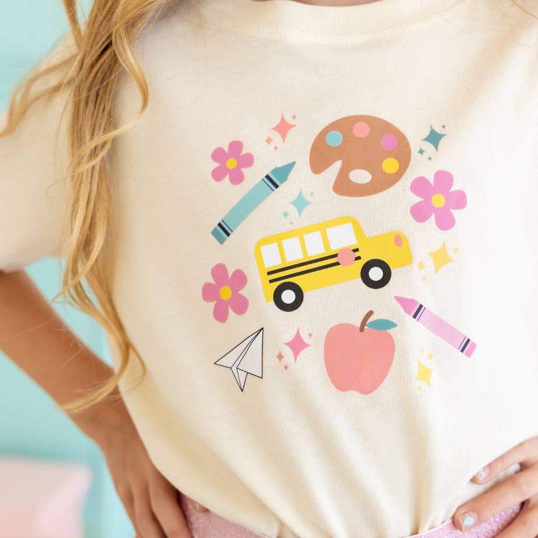 Sweet Wink Back To School Doodle Short Sleeve T-Shirt - Kids Tee