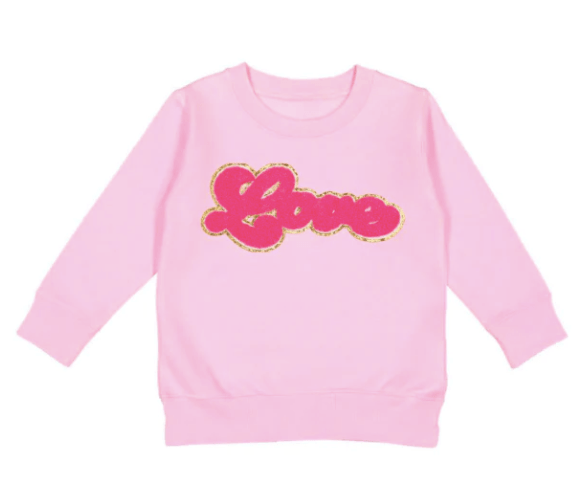 sweet winks Love Script Patch Valentine Sweatshirt