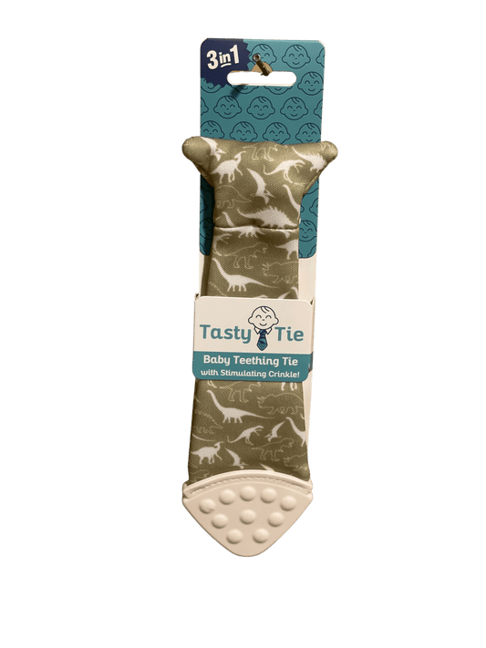 Tasty Tie® Tasty Tie Teether, Crinkle Toy, Baby Boy Gift (Dino) tt-dino-6