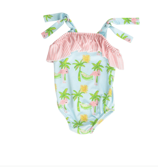 The Bailey Boys Girls 1PC Swim Suit Pink-Flamingo