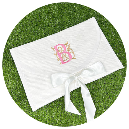 THE ROYALTY COLLECTION White Cotton Pique Envelope Bag
