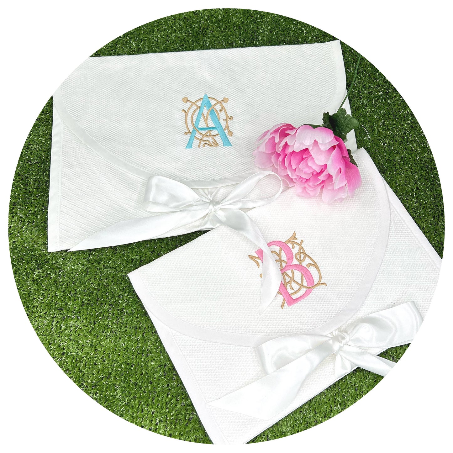THE ROYALTY COLLECTION White Cotton Pique Envelope Bag