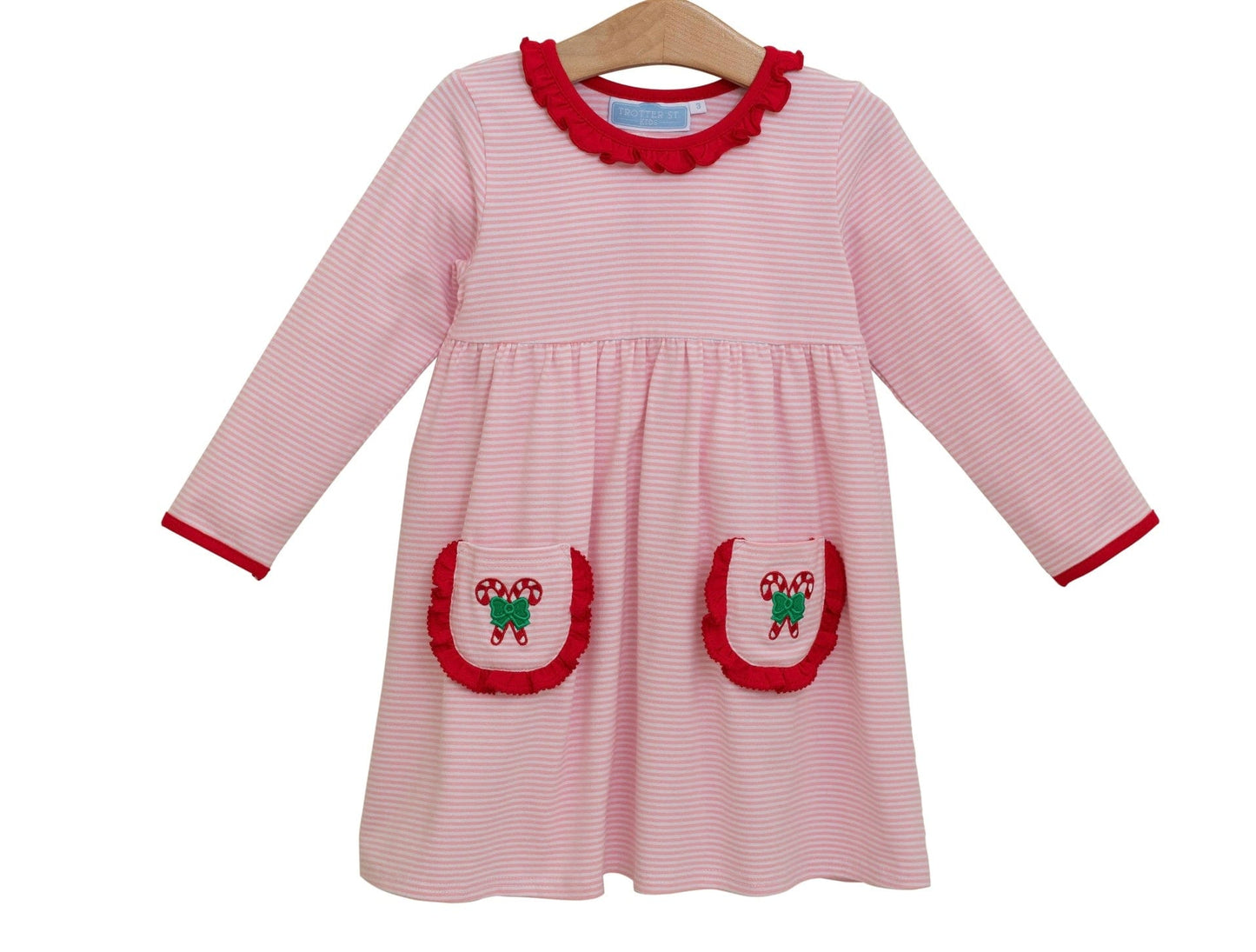 Trotter St Candy Cane Embroidery Dress