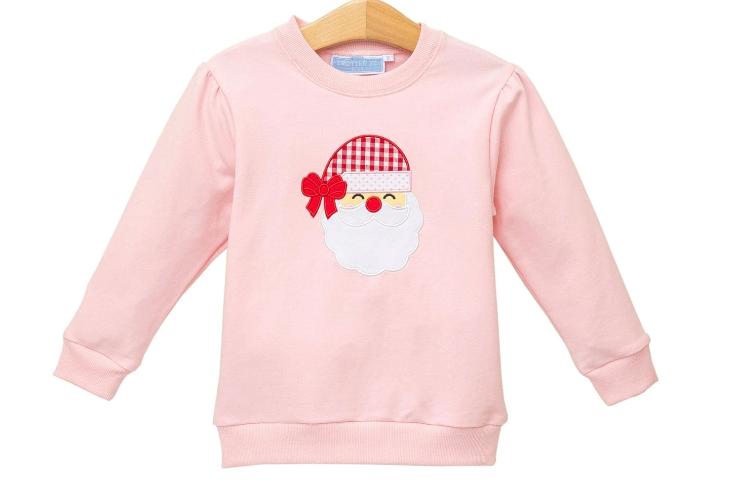 Trotter St Terry Pullover- Santa (Light Pink)