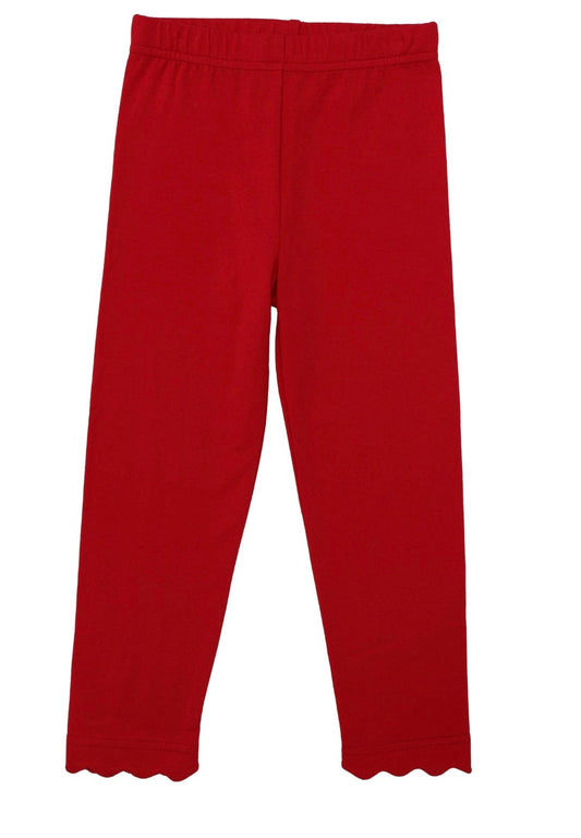 Trotter Street Scallop Leggings Red