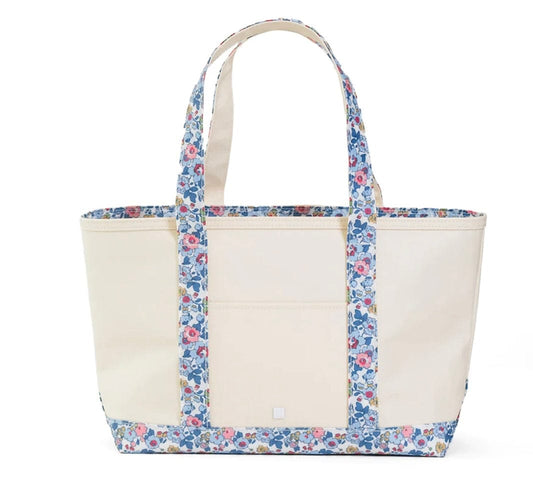 Trvl Design MEDIUM TOTE - COATED CANVAS NATURAL with BRIDGEHAMPTON TRIM