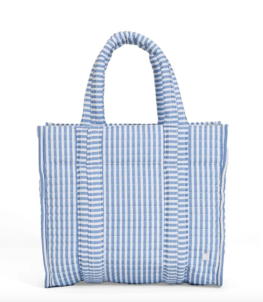TRVL DESIGN PIMLICO STRIPE CHAMBRAY Trvl Design  Quilted Mini Go Go Tote
