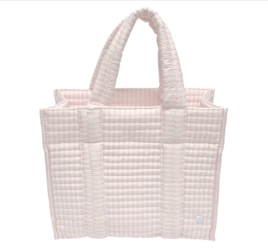 TRVL DESIGN PIMLICO STRIPE PINK Trvl Design  Quilted Mini Go Go Tote