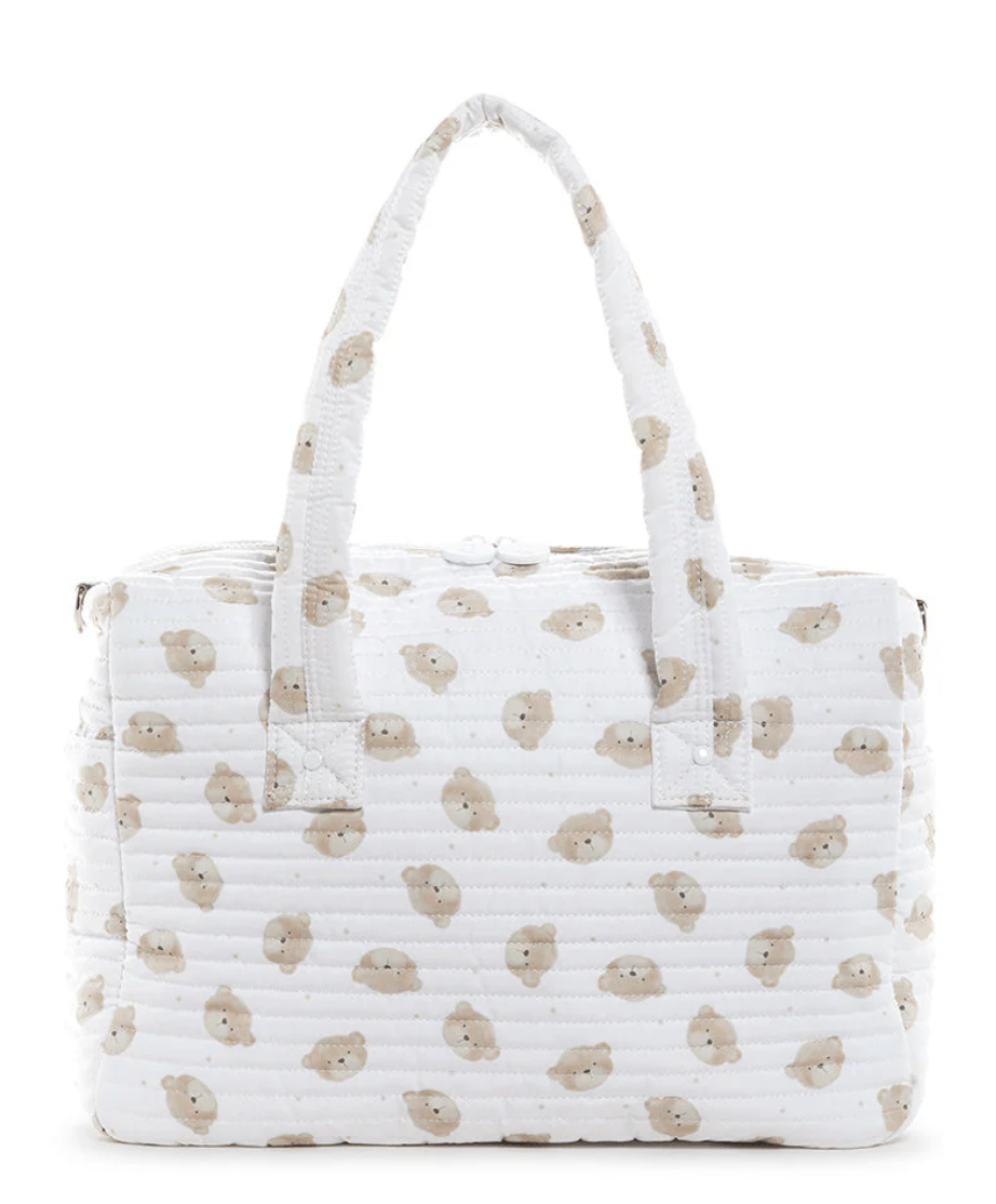 Trvl Design White Quilted Stroller Bundle- Teddy