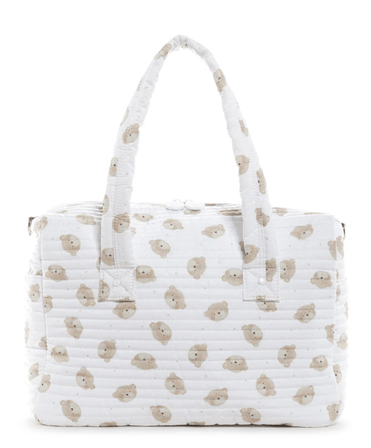 Trvl Design White Quilted Stroller Bundle- Teddy