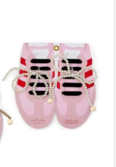 two company SneakHer Chic Set of Velvet Laces and Bow Charm