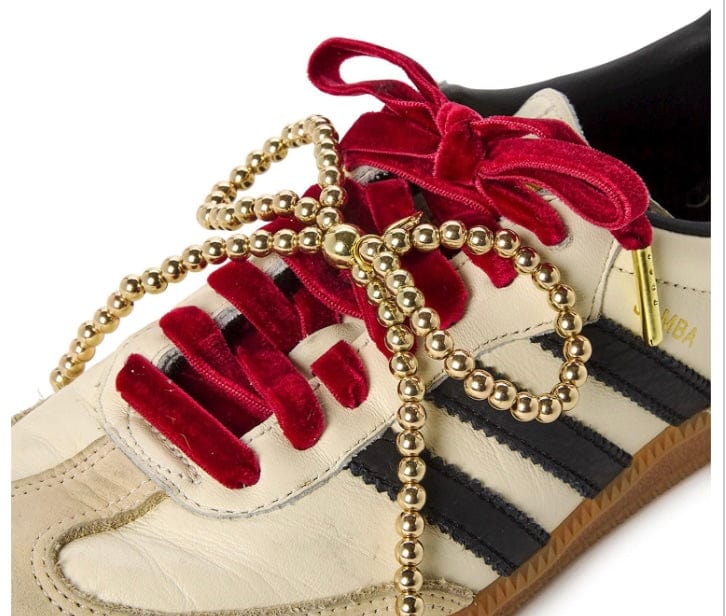 two company SneakHer Chic Set of Velvet Laces and Bow Charm