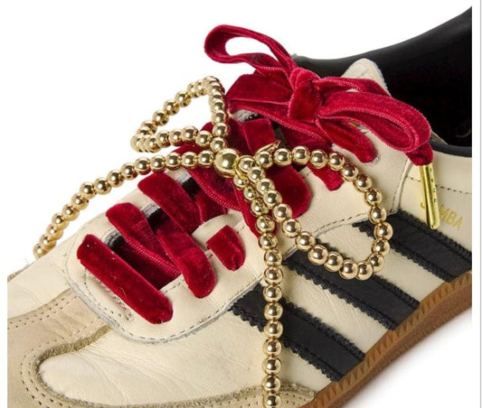 two company SneakHer Chic Set of Velvet Laces and Bow Charm