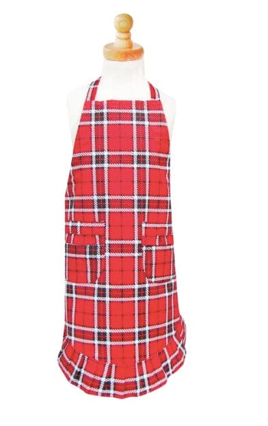 two lumps of sugar Red Plaid Child Ruffle Apron child