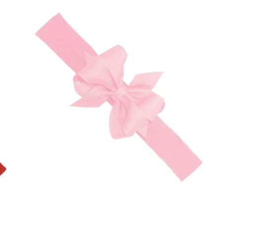 Wee One Classic Grosgrain Double Bow on Cotton Lycra Head Wrap